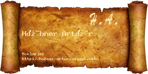 Hübner Artúr névjegykártya